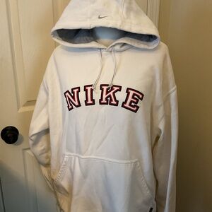 Nike Men's White Hoodie Sweater